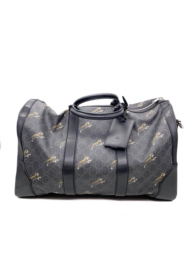Amazon.com | Gucci Duffle Brown Signature Guccissima Large Canvas Leather Travel  Luggage NEW | Travel Duffels