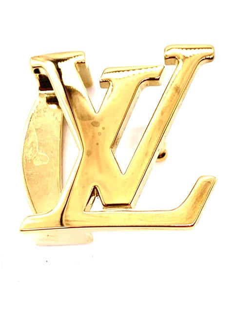 LOUIS VUITTON Rara hebilla de cinturón de bronce dorado…