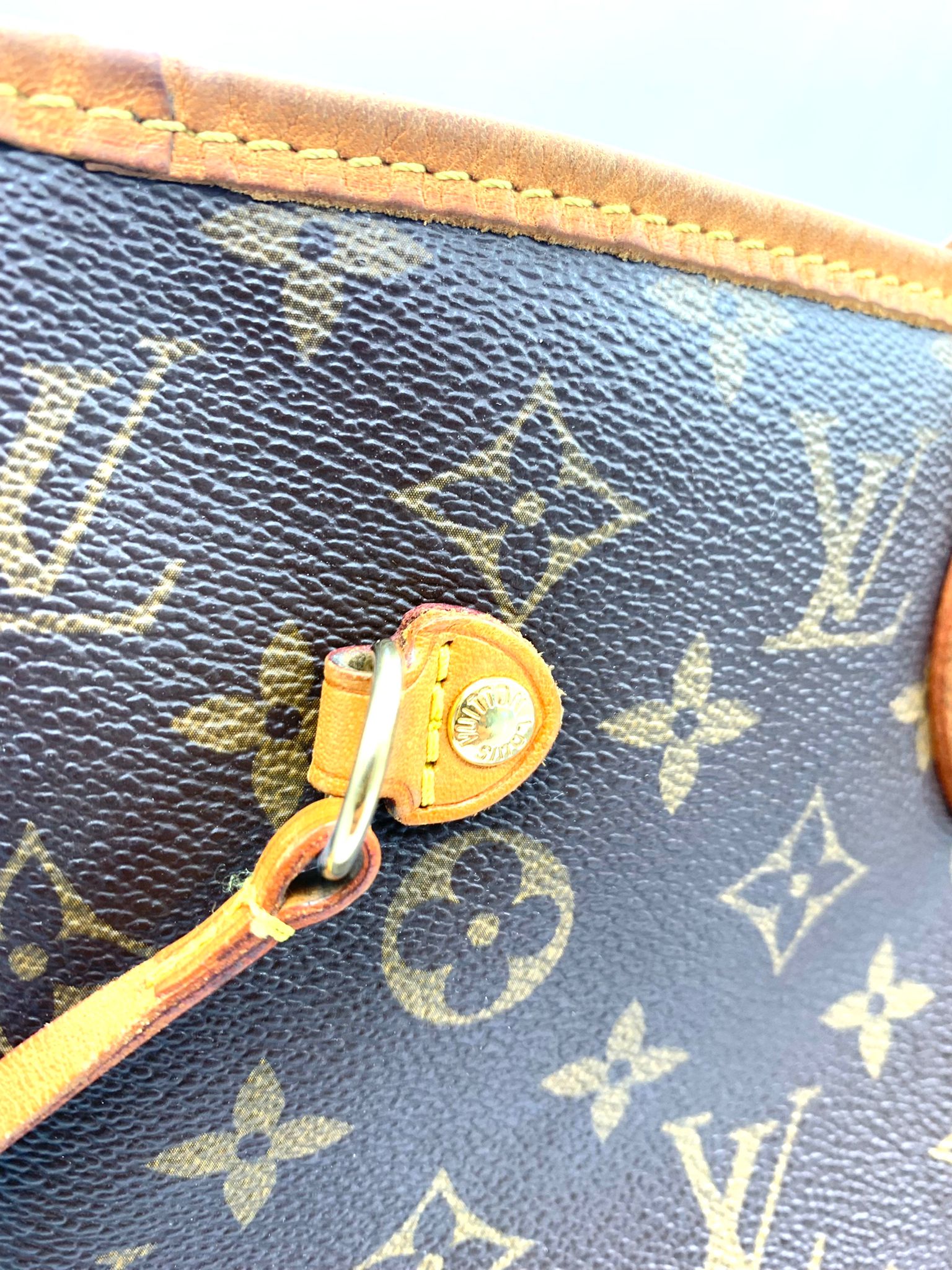  Louis Vuitton Neverfull - Bolsa de lona beige con